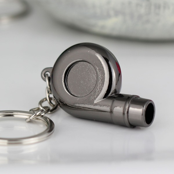 Kreativ Spinning Ny Krom Polert Gunmetal Svart Turbo Turbolader Nøkkelring Nøkkelkjede Ring Nøkkelring Nøkkelbrikke, Lag Fløytelyd