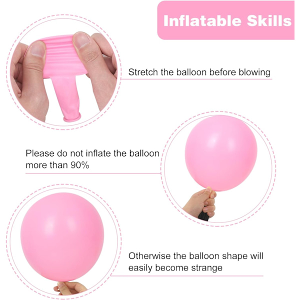 129 stk. lyserøde balloner i forskellige størrelser 18 12 10 5 tommer til guirlandebue, lyserøde balloner til Valentinsdag fødselsdag baby shower køn afsløring bryllup Pink