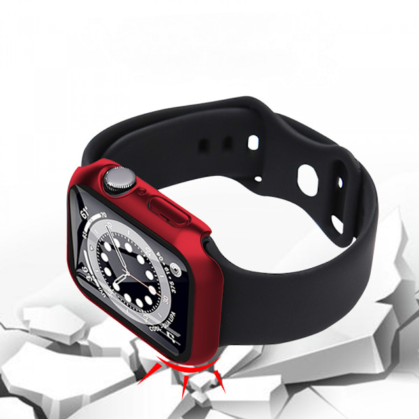 Vattentätt fodral för Apple Watch 45mm Serie 7/8 med skärmskydd i härdat glas, iWatch heltäckande skyddande hårt PC-skydd