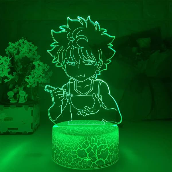 Sød Killua 3D Farverig LED Belysning Natlampe Populær Ani