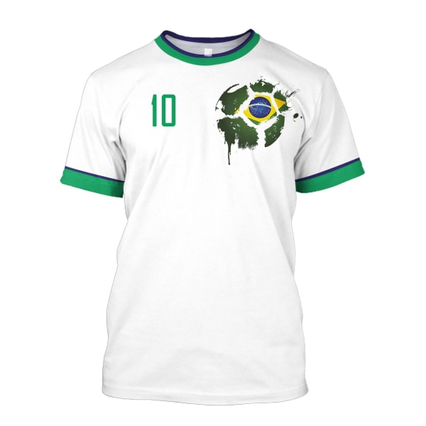 Brazil Jersey Herr T-shirt O-hals Oversized Kortärmad Herr Kläder 3D- print Brasiliansk Flagga Selection Football Team Shirt,Q00121T,M