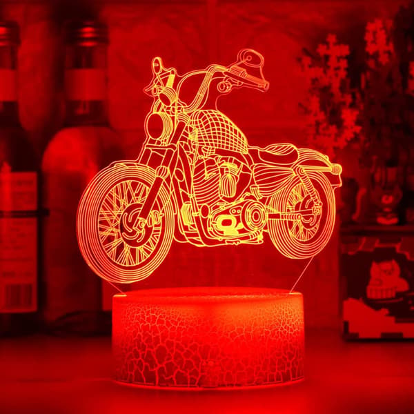 3D Illusion lampe Motorcykel Led Natlys, Børneværelse
