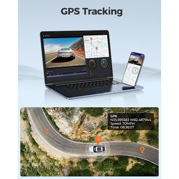4K Dash Cam 5G WiFi GPS, WDR Super Night Vision Camera för bil, G-sensor, parkeringsläge, gratis 64 GB SD-kort, 170° vidvinkel Dashcam, loop-inspelning, V