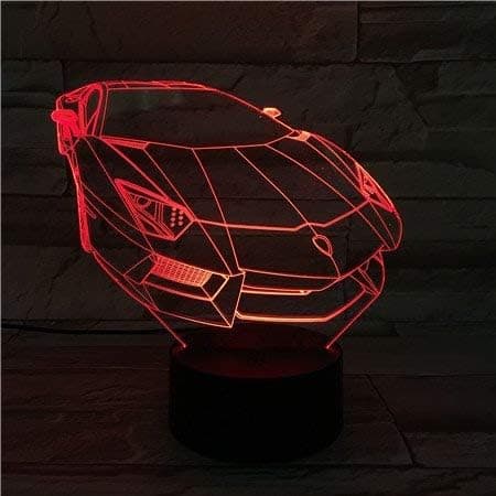 3D LED Nattlys, 3D Optisk Illusjonslampe Bilform 16 Co