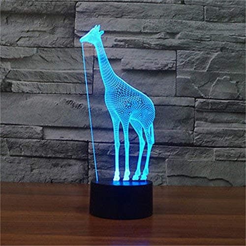 Giraf 3D Natlys Bord Skrivebord Optisk Illusion Lamper 7 C