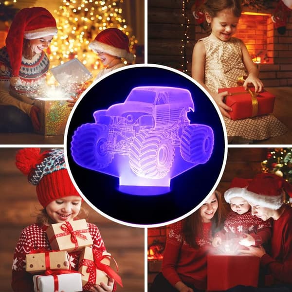 3D Optisk Illusjon Nattlys LED Lampe med 16 Farger
