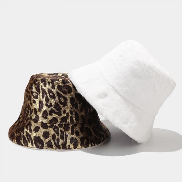 Leopardmönstrad Bucket Hat Trendig Djurmönstrad Fiskarhatt B