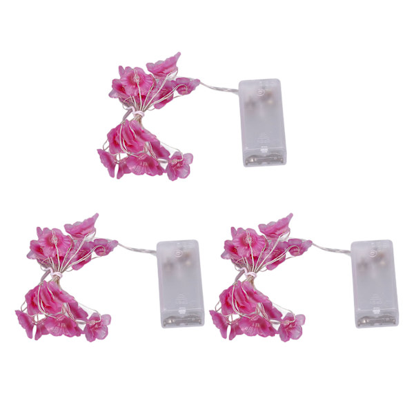 3 st Sakura-slingor, bra dekorativa, lågspänningsbatteridrivna LED-blomsterslingor för hem, hotell, restaurang, fest Pink