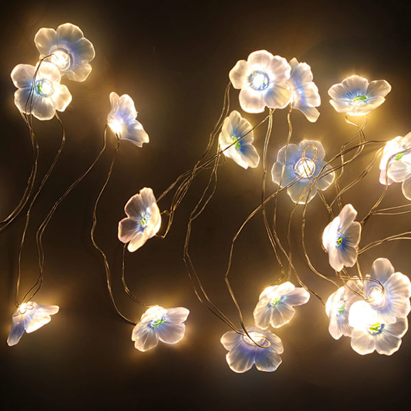 3 st Sakura String Good Decorative Lågspännings Batteridriven LED Blomsträng Ljus för Hem Hotell Restaurang Fest Blue