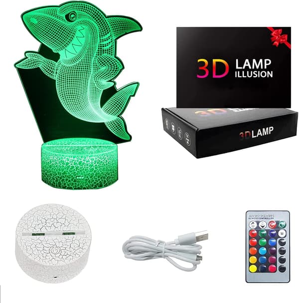 Hai-nattelys Gave til Barn, Hai Bordlampe, Bursdag Jul Gave til Jenter Gutter