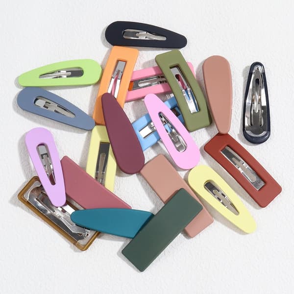 Matte Snap Hårklemmer Barrettes til Piger Kvinder, No Slip Cute Solid Candy Farve Hår Tilbehør Hårnåle 20stk SnapClip20A
