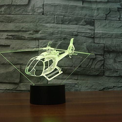 3D Helikopter Flygplan Nattljus Touch Switch 7 Färgförändring
