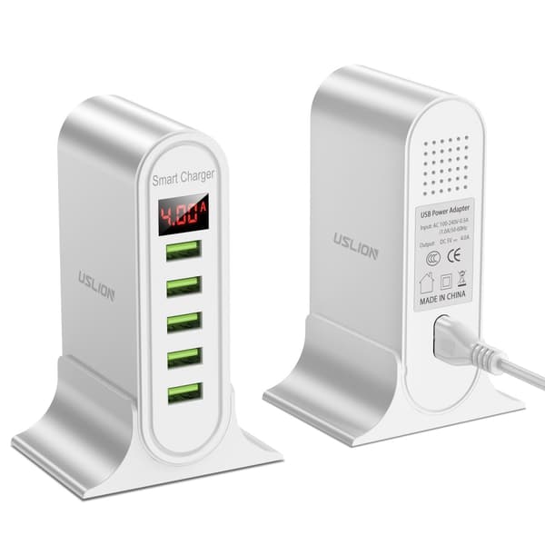 USB 5V4A Smart Desktop LED Digital Display Snabbladdare, Eur