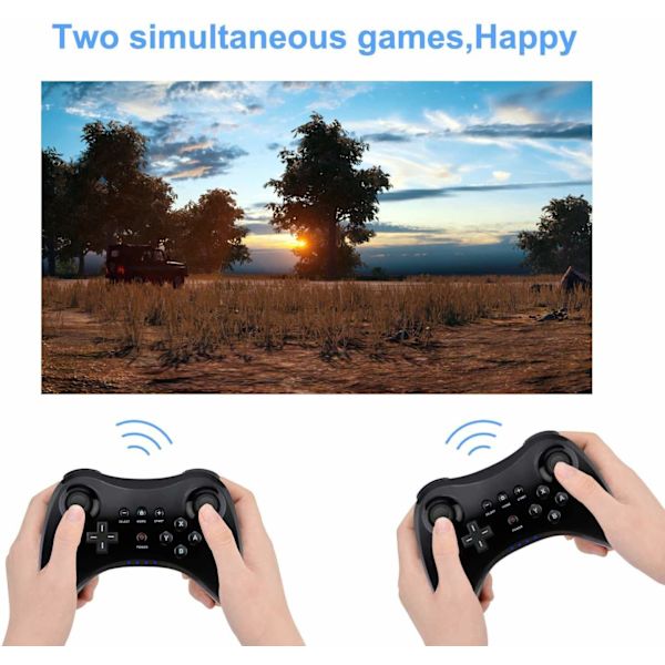 Pro-kontroller för Wii U, PowerLead trådlös handkontroll för spel Black