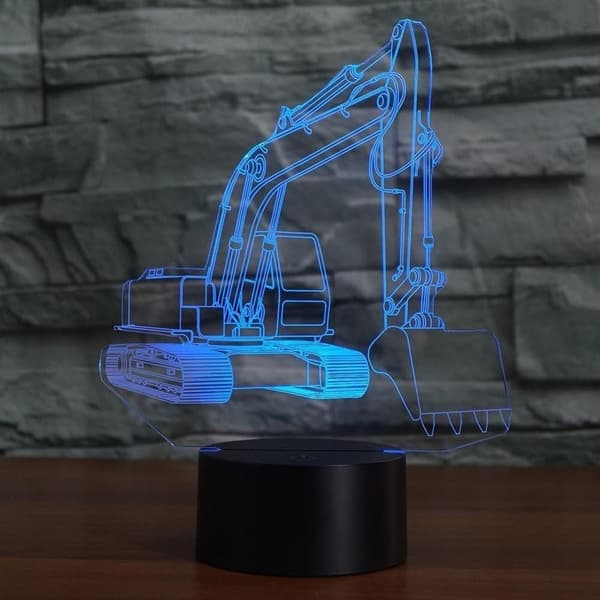 3D Optisk Illusion Gravemaskine Farverig Lyseffekt Touch