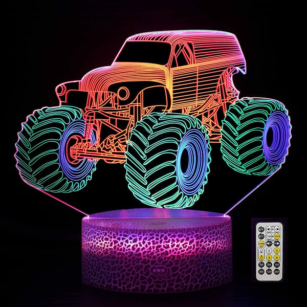 3D Bil Natlys Optisk Illusion Lampe Kreativ Gave Visua