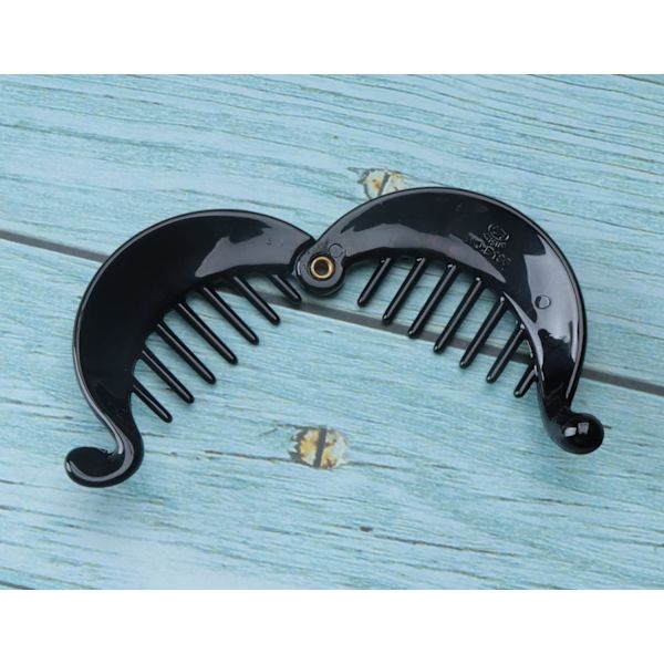 2 kpl Pieni Banaani Hiukset Klipsi Kampa Muoti Lukitus Pyöreä Muovi Fishtail Hiukset Klipsi Grips Poninhäntä Haltija Black and Brown
