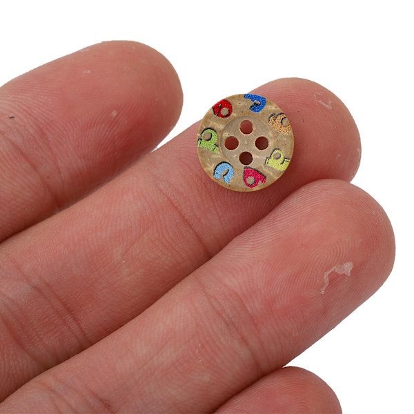 100 kpl värikkäitä pyöreitä kookosnappeja 12,5 mm DIY-ompelutarvikkeet Napit Vaatteiden lisävarusteet 2