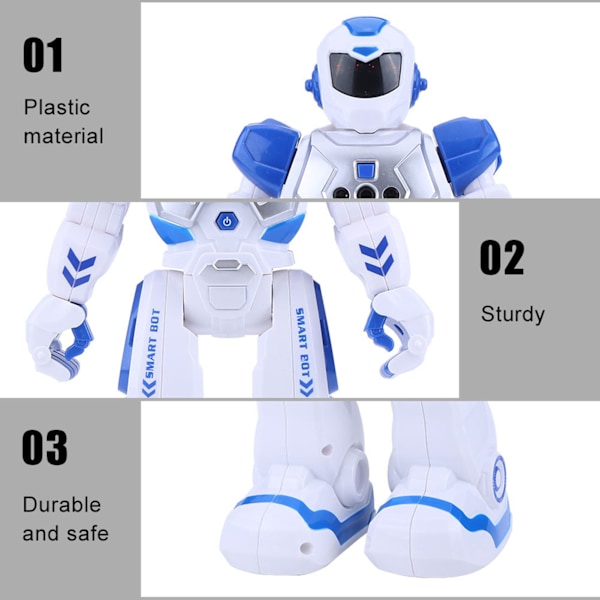 Kid Fjernkontroll Intelligent Robot Gest Sensor Sang Dansende Pedagogisk Leker Blue