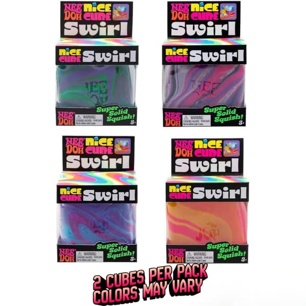 Squishy Sensorisk Kubuppsättning, Solid Stressavlastare, Virvlande Färgblandning, Skrivbordsfidgetleksak, Resevänlig, Lugnande Ålder 3+, 2-pack