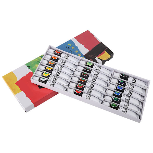 Akrylmaling Sæt 12ml Tube Vandtæt Håndmaling Pigment (18 Farver)