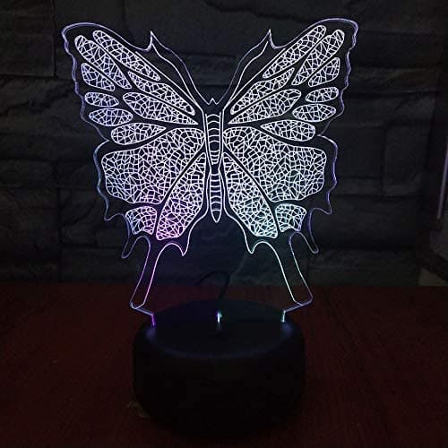 3D Optisk Illusjonslampe Nattlys LED Barn Vakker Anim