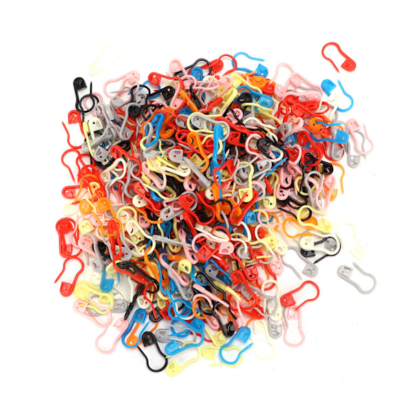 1000 st stickmarkörer i plast, färgglada och hållbara virkningsklämmor för stickning och gör-det-själv-hantverk