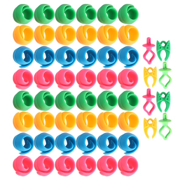 56 st Bobbin Thread Buddies Silikonhållare Klämmor Klämmor Spole Huggers Broderiverktyg