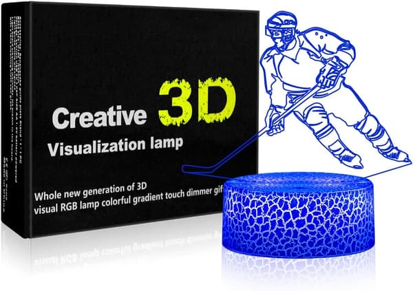 7 Farver 3D Illusionslampe Auto Gradvis Skiftende 3D Natlampe