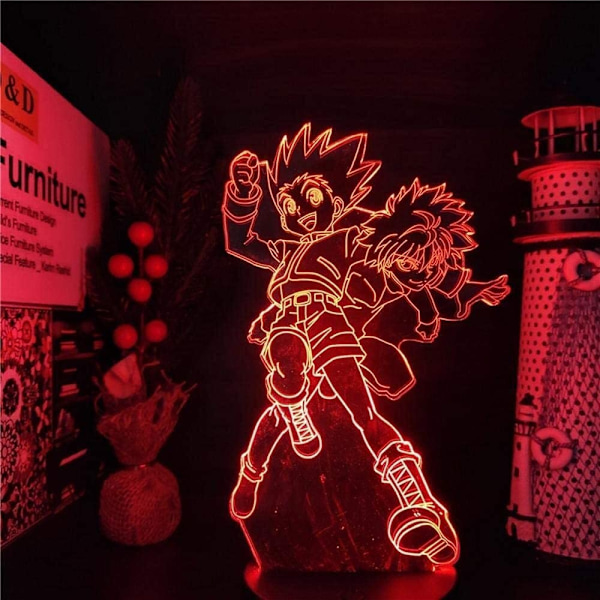 3D Illusion Lamp Anime Hunter X Hunter Gon och Killua 3D Led