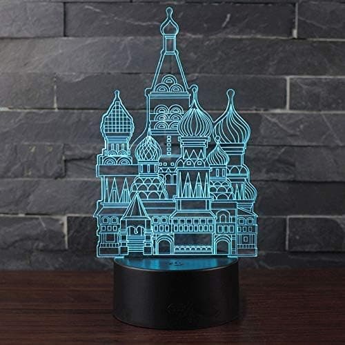 3D LED Nattlys, 3D Optisk Illusjonslampe Slottbygning