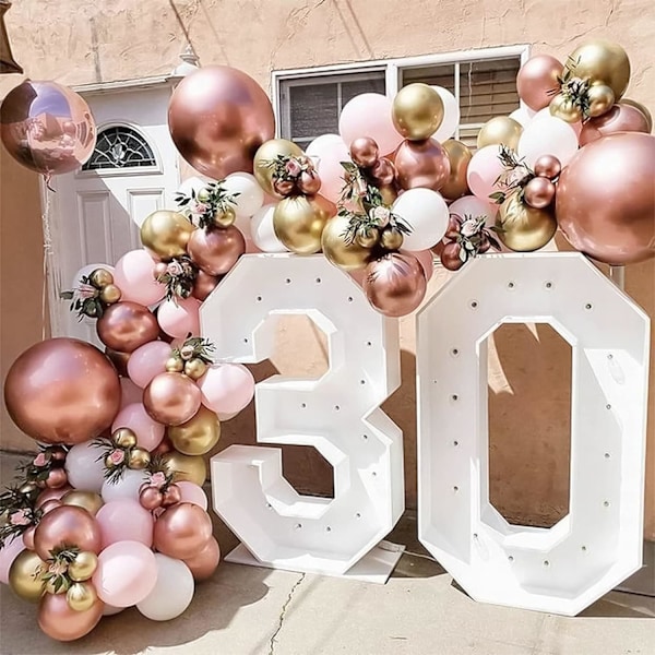 129 stk. Rosaguldballoner Latexballoner Forskellige Størrelser 18 12 10 5 Tommer Festballon Sæt til Fødselsdagsfest Valentinsdag Baby Shower Graduatio Rose Gold