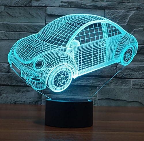 Bilformet 3D LED Natlampe Farverig Stemningslampe til Ferie