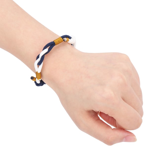 Pararmbånd håndvævet justerbar bicolor lækker snor flettet armbåndsreb til parelskere Blue