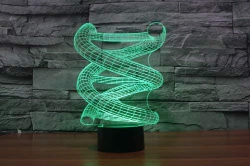 3D DNA Abstrakt Natlampe Illusion Natlys 7 Farver