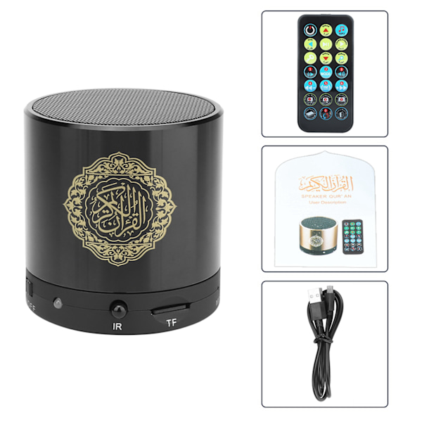 8 GB TF-kort USB-laddning trådlös fjärrkontroll digital Koran-högtalare muslimsk spelare present