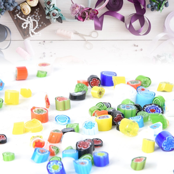 Färgade smältlim konstnärskonfetti glasögon färgad glasyr DIY dekoration material (slumpmässig färg)