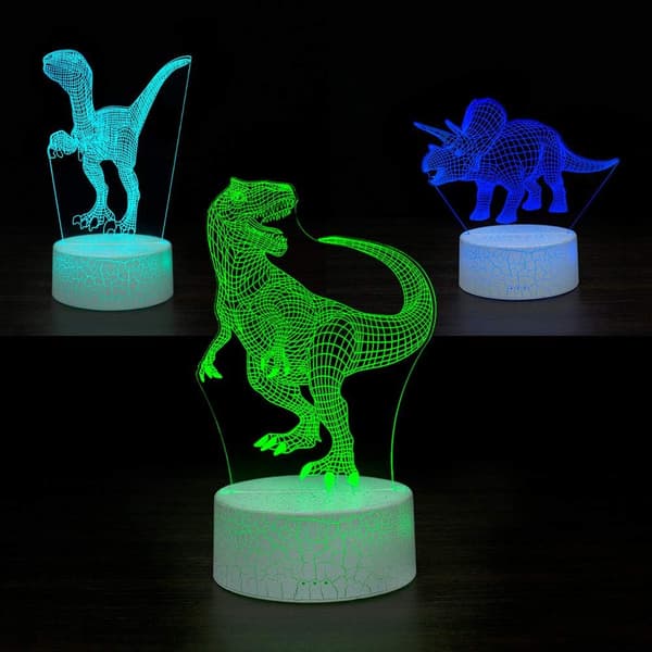 3D Illusjon Nattlys Bordlampe, 7 Farger Auto Gradvis Cha