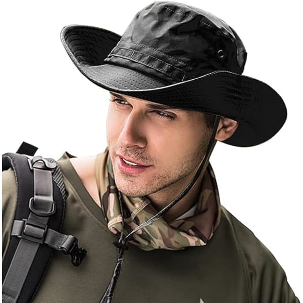 Solhatte til mænd og kvinder, spandhat UPF 50+ Boonie Hat sammenklappelig UV-beskyttelse Vandring Strandfiskeri Sommer Safari green Mang Pattern