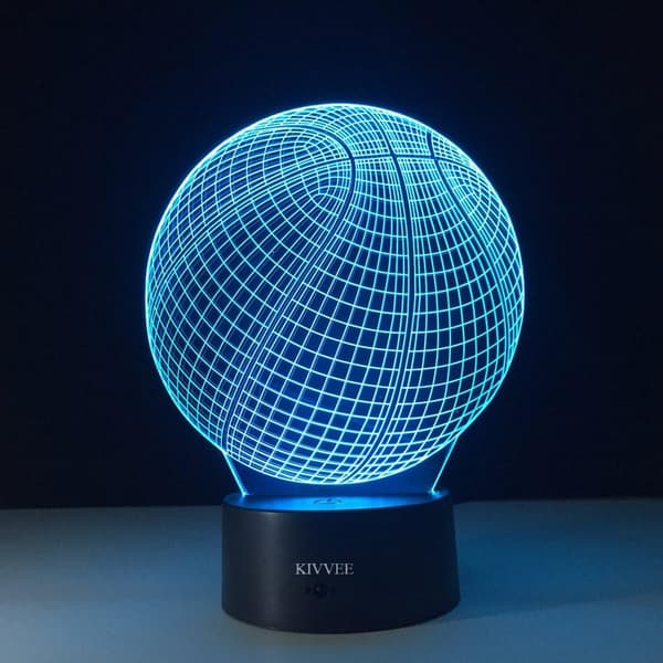 3D Bordlampe Rund Basketball Form Gave Akryl Natlampe