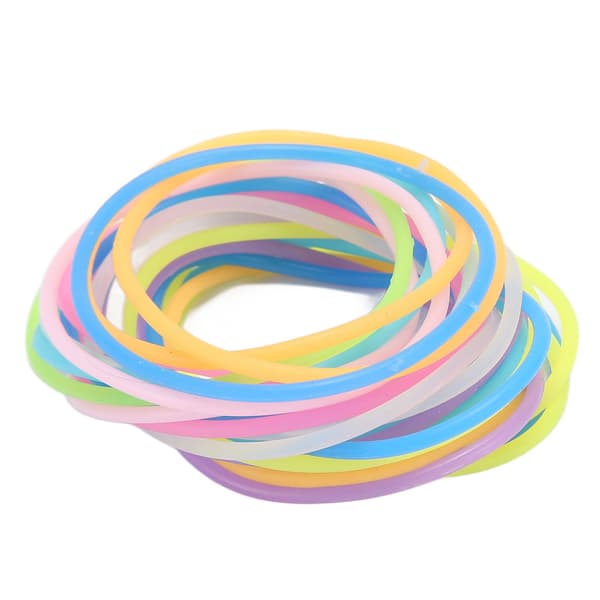 24 stk. Luminescerende Silikon Jelly Armbånd Bløde Fleksible Elastiske Multifarvede Silikon Armbånd til Piger Kvinder