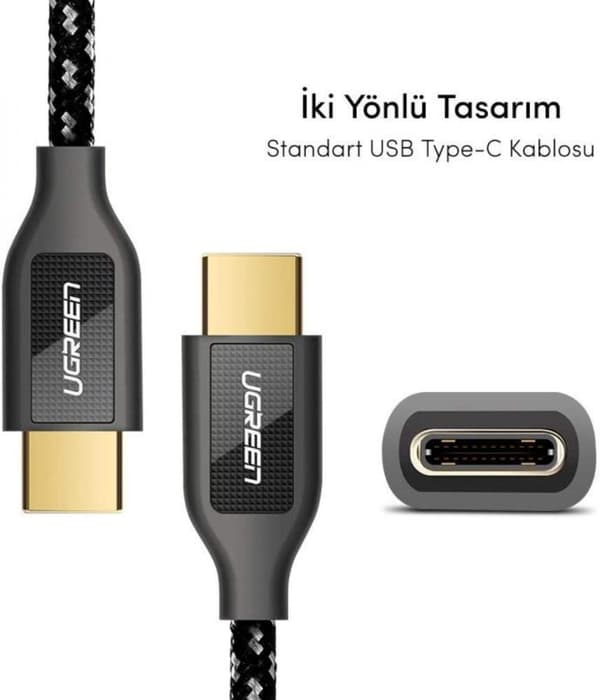 Punottu USB Type-C -lataus- ja datakaapeli, 25 cm