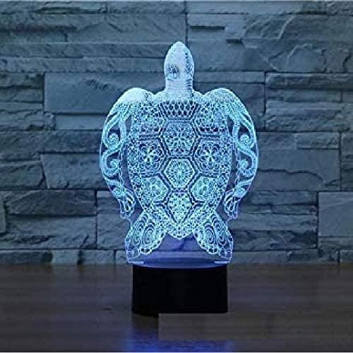 3D Ny Turtle Nattlampa 7 Färgförändring Touch Switch LED Ta