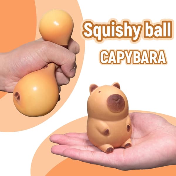 Capybara Squishy Stressbolde til børn og voksne, bløde Capybara dejbold klemme sensoriske fidget legetøj, søde festgaver og klasseværelse