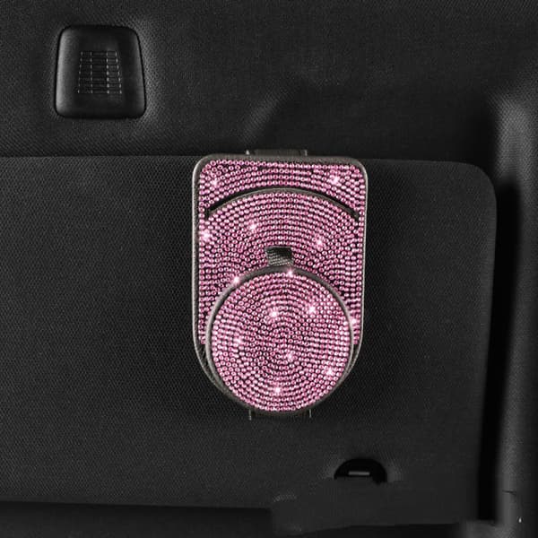 1 stk Rhinestone Diamant Dekor Klips Solskjerm Brilleholder