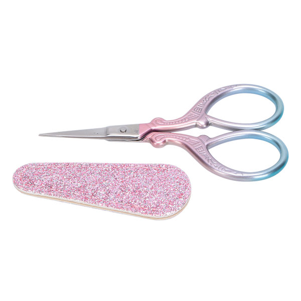 Broderisaks i rustfritt stål, små håndlagde sy- og håndverkssakser for papir, kunst og håndverksprosjekter (rosa)