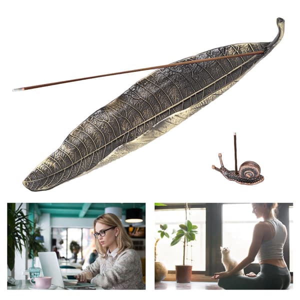Røgelsespinde Blad Snegl Form Sandeltræ Husholdning Te Stue Dekoration Ornamenter