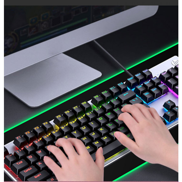 RGB Gaming Musemåtte, LED Blød Ekstra Stor Udvidet Computer Tastatur og Musemåtte, Vandtæt Skridsikker Gummibase til Gamer(31,5 x 15,7 Tommer)