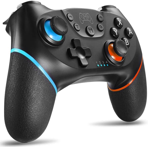 Switch-kontroller, trådlös Pro-kontroller för Switch/Switch Lite/Switch OLED, Switch fjärrkontroll Gamepad med joystick, justerbar Turbo-vibration, Ergon