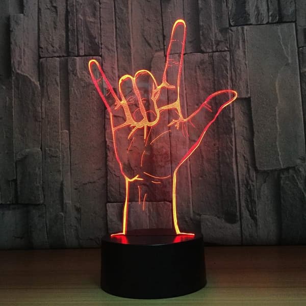 Natlampe 3D Led Jeg Elsker Dig Tegnsprog Natlampe USB
